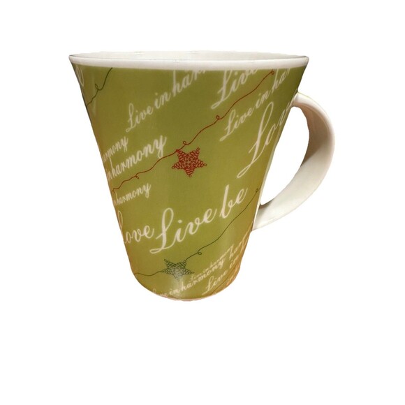 Starbucks Coffee Mug Love Live Be Live in Harmony)Red Green Stars Collectible 05 - Picture 1 of 8